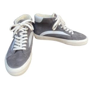 Madewell High Top Sidewalk Sherpa Sneakers, Madewell Fuzzy Suede Gray  High Tops
